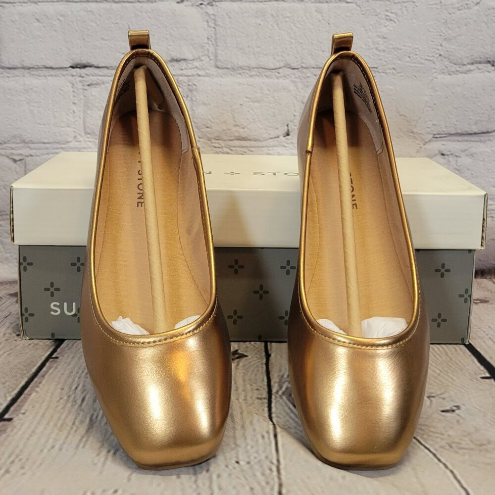 Sun + Stone Women's Avvery Ballet Flats- Bronze